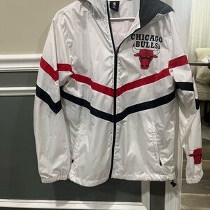 Chicago Bulls White and Red Windbreaker Jacket